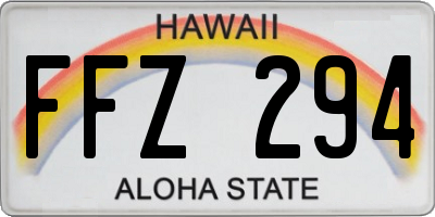 HI license plate FFZ294