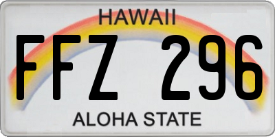 HI license plate FFZ296