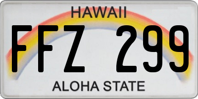HI license plate FFZ299