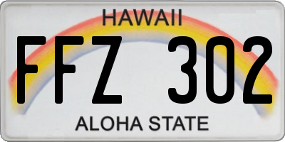 HI license plate FFZ302