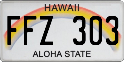 HI license plate FFZ303