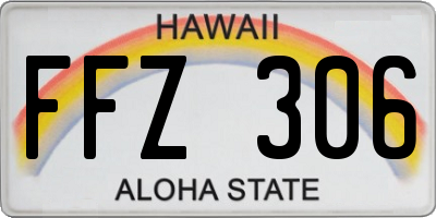 HI license plate FFZ306
