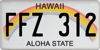 HI license plate FFZ312