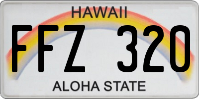 HI license plate FFZ320