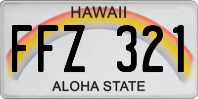 HI license plate FFZ321