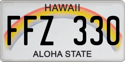 HI license plate FFZ330