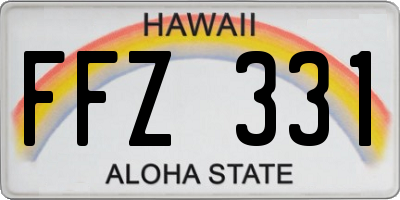 HI license plate FFZ331