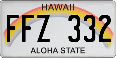 HI license plate FFZ332
