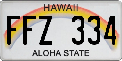 HI license plate FFZ334