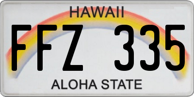 HI license plate FFZ335