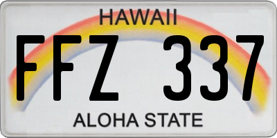 HI license plate FFZ337