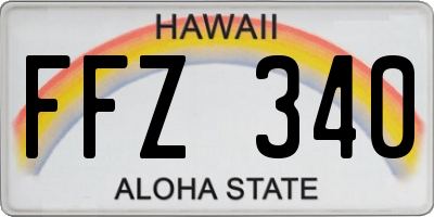 HI license plate FFZ340