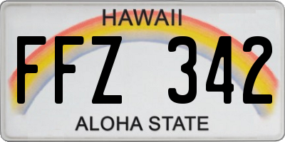 HI license plate FFZ342