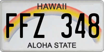 HI license plate FFZ348