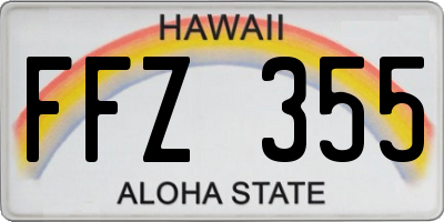 HI license plate FFZ355