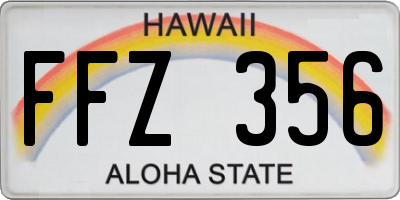 HI license plate FFZ356