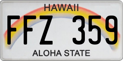 HI license plate FFZ359