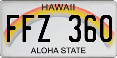 HI license plate FFZ360