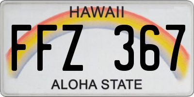 HI license plate FFZ367