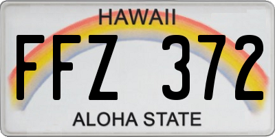 HI license plate FFZ372