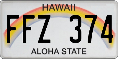 HI license plate FFZ374