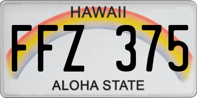 HI license plate FFZ375