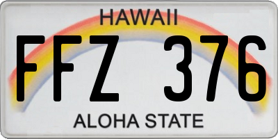 HI license plate FFZ376