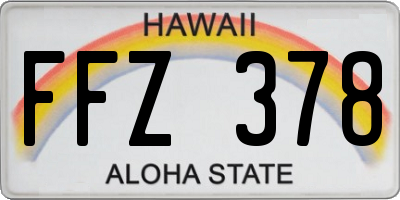 HI license plate FFZ378