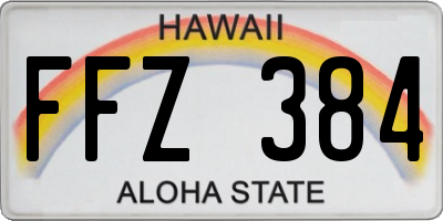 HI license plate FFZ384