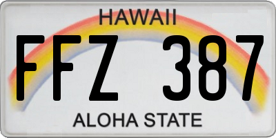 HI license plate FFZ387