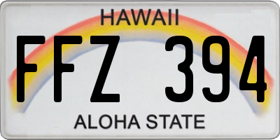 HI license plate FFZ394