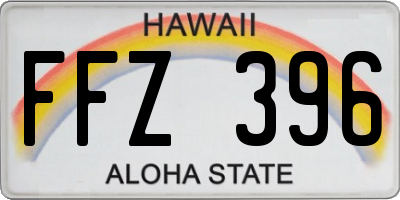 HI license plate FFZ396