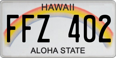 HI license plate FFZ402
