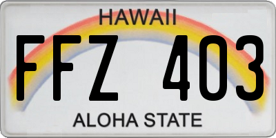HI license plate FFZ403