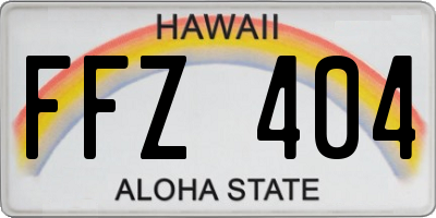 HI license plate FFZ404