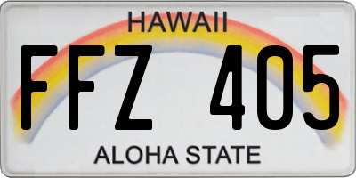 HI license plate FFZ405