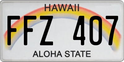 HI license plate FFZ407