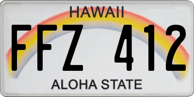 HI license plate FFZ412