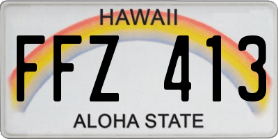 HI license plate FFZ413