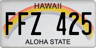 HI license plate FFZ425