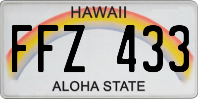 HI license plate FFZ433