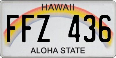 HI license plate FFZ436