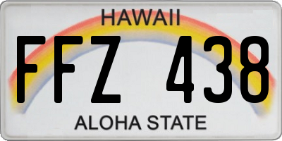 HI license plate FFZ438