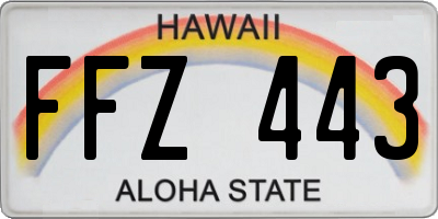 HI license plate FFZ443