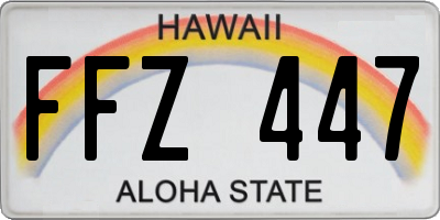 HI license plate FFZ447