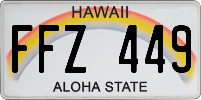 HI license plate FFZ449