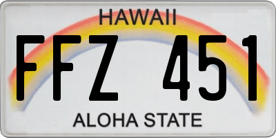 HI license plate FFZ451