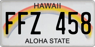 HI license plate FFZ458