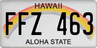 HI license plate FFZ463