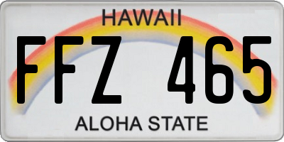 HI license plate FFZ465